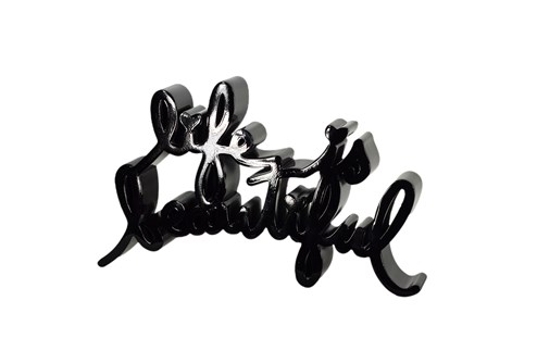 Life is Beautiful (Black) by Mr. Brainwash - Painted Resin Sculpture